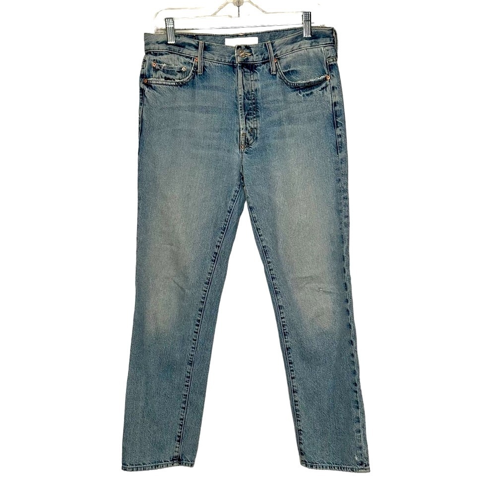 Mother Trekker Ankle Length Med/Light Wash Button Fly Jeans Sz 27